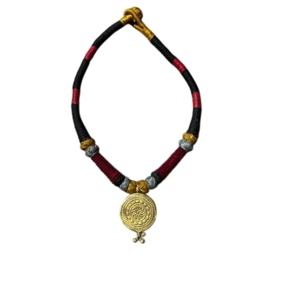 Indian Goddess Laxmi Necklace Gold‎ Tone Ethnic Tribal Jewelry